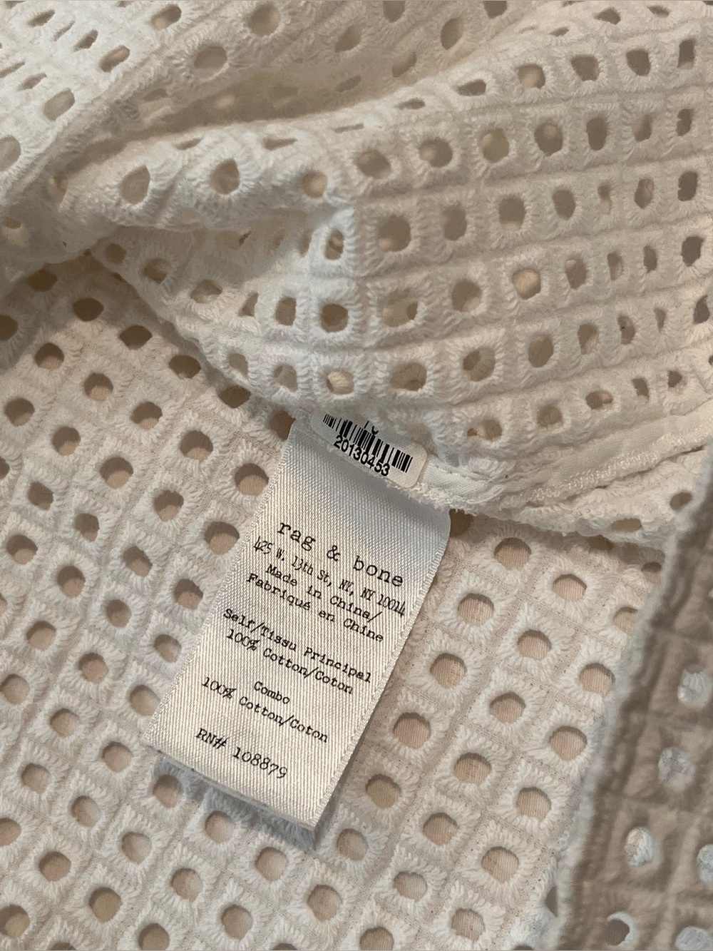 Rag & Bone Cotton White Sleeveless Eyelet Button-Down Top - Picture 5 of 8